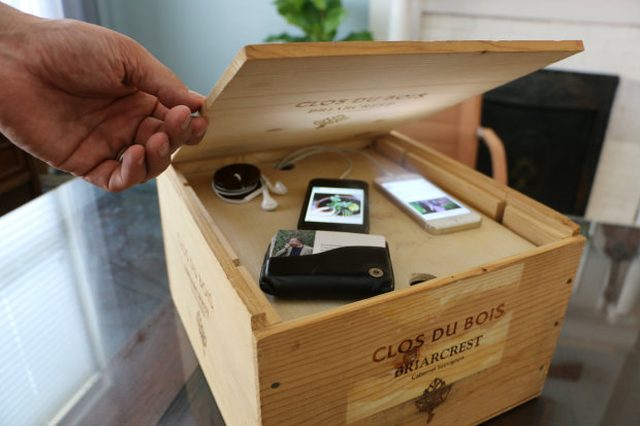 Wine Crate Gadget Charging Station