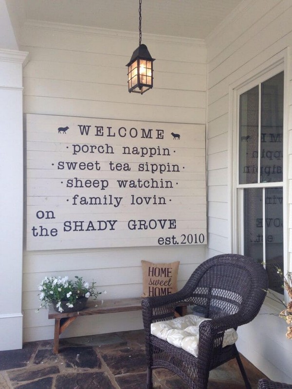 porch decor rustic farmhouse amazing quirky quaint welcome sign
