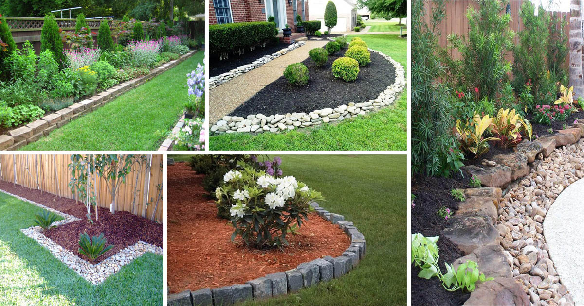 Garden Edging Ideas With Pebbles, Garden Stone Border Designs