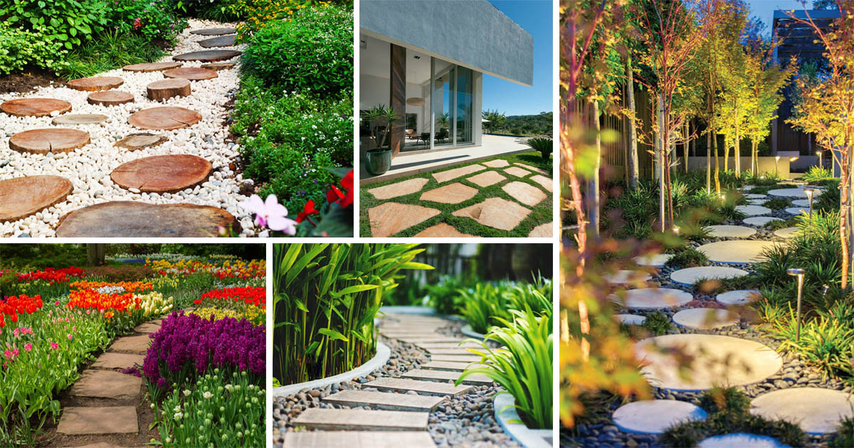 15 Eye-Catching Garden Path Ideas With Stepping Stones - The ART in LIFE